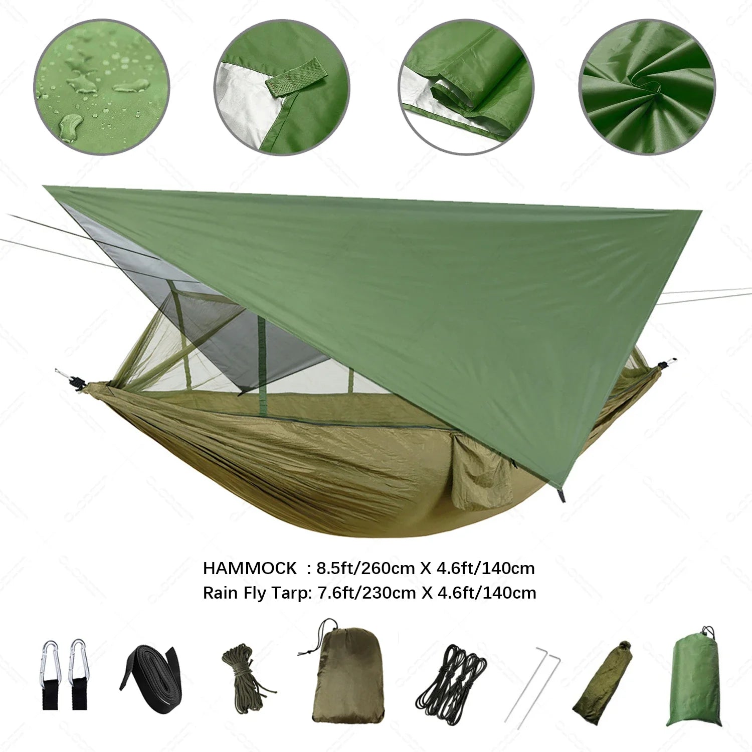 Nomaterra Hängematte | Mit Moskitonetz & Tarp | Ultraleicht & Wetterfest | Für Outdoor & Trekking