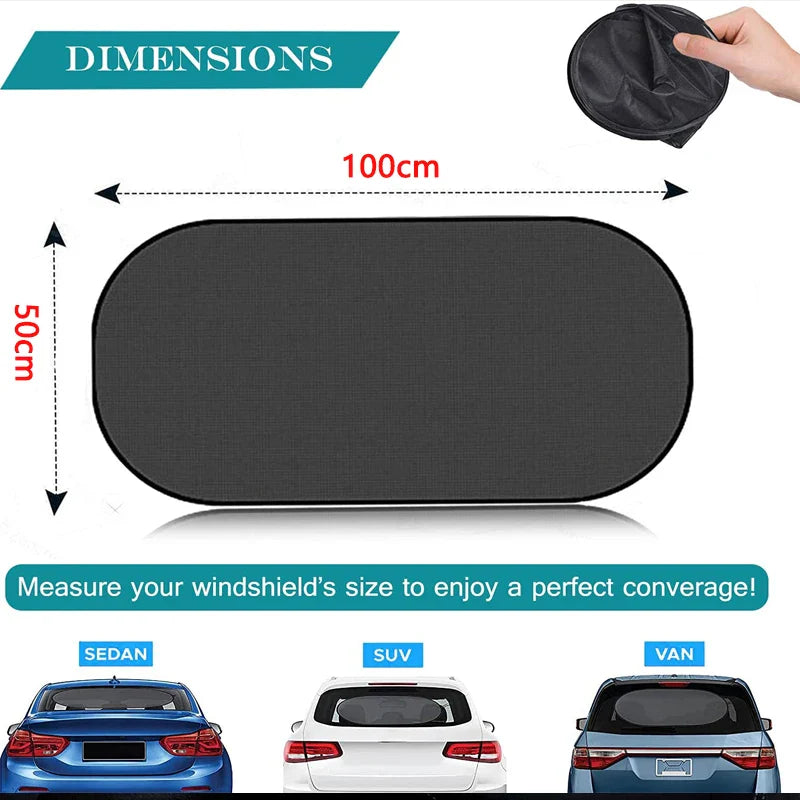 AutoShade UltraMesh Set | UV-Schutz & Hitzeblocker | Für Front- & Heckscheibe | Universell Passend