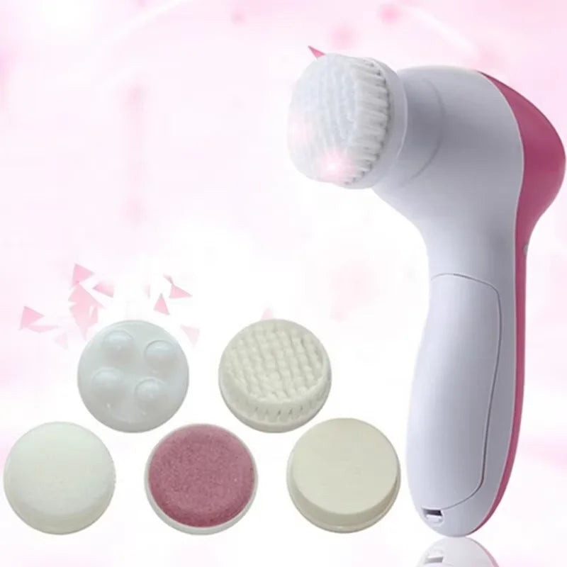 Glowence | 5-in-1 Gesichtsreinigungsgerät | Tiefenreinigung, Massage & Peeling | Hautpflege zuhause & unterwegs