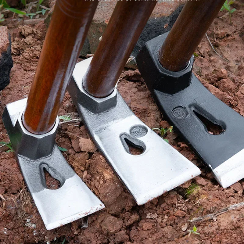 AgriTool | Handhacke aus Manganstahl | 3-in-1 Gartenwerkzeug | Mit Aokaholzgriff für Unkraut & Wurzelentfernung