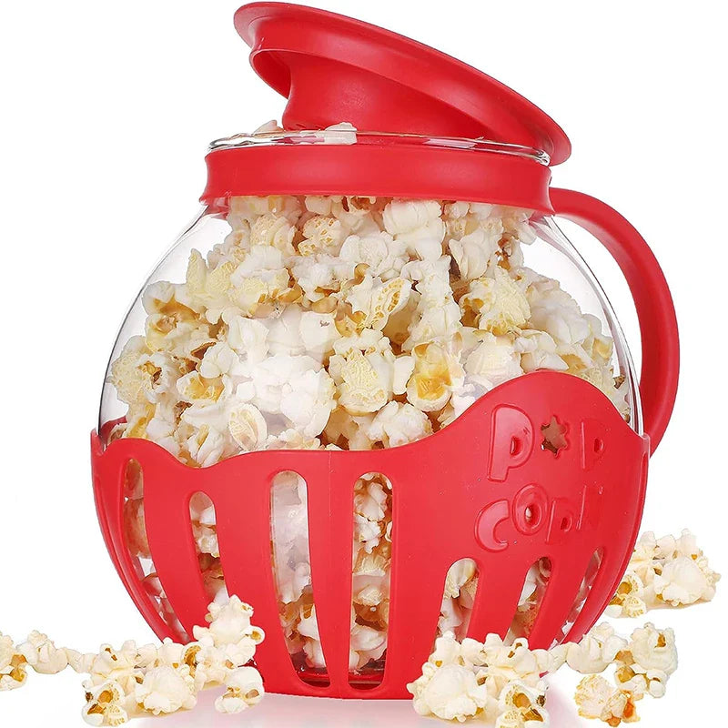 Crispory | Popcornbereiter | Glas, Öl-frei, Mikrowellengeeignet | Heimkino & Snacks