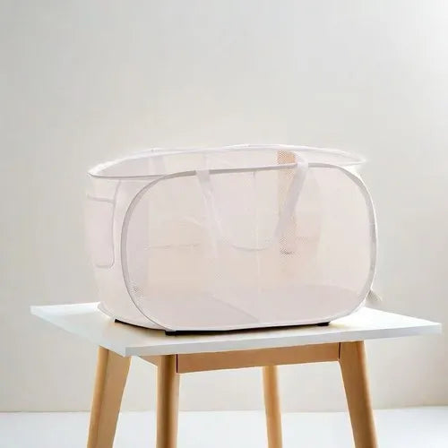 Foldixa Wäschekorb | Pop-Up Design & Faltbar | Mit Seitentasche | Single oder Double Variante