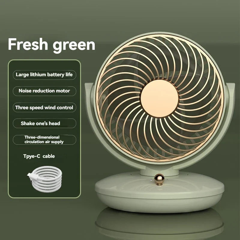 AirWhirl Tischventilator | Kompakt & Leise mit 360° Rotation
