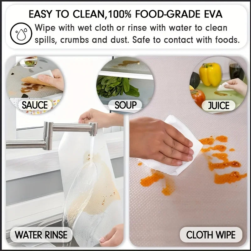 FreshGuard 4-Piece Fridge Mats Set | Antibacterial, Non-Slip & Washable | For Organized Kitchen Storage