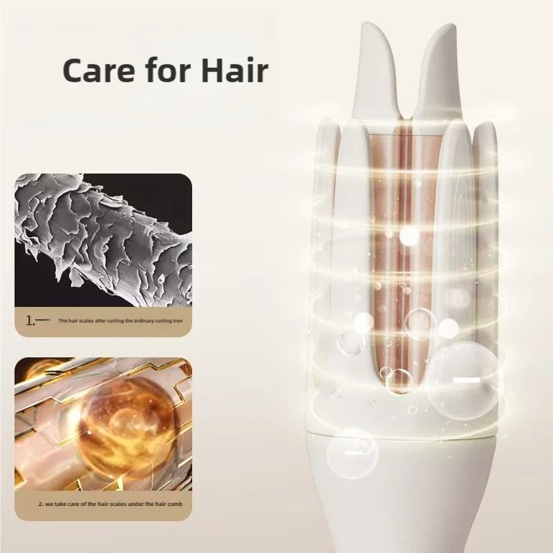 CurlEase Pro Rotierender Lockenstab | 2-in-1 Curler & Glätter | Turmalin-Keramik Technologie | Automatische Rotation