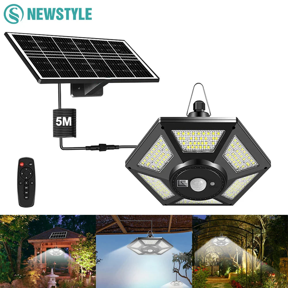 SoluxBeam Solar LED Lampe | 1200 Lumen | 228 LEDs | Bewegungsmelder & Fernbedienung | IP65