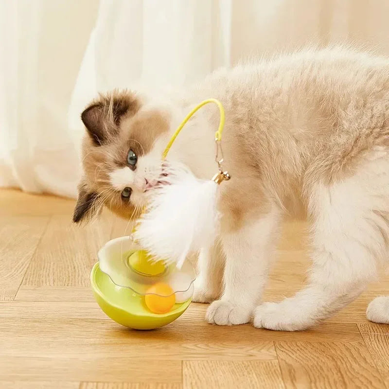 PlayLumo Orbit | 360° Action | Catnip & Klingelball | Federaufsatz | Für Katzen jeden Alters