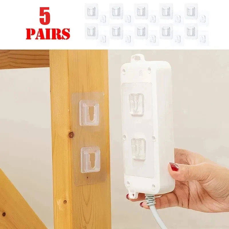 CableEase 5er Set | Transparente Kabelhalter | Bohrfrei und Wiederverwendbar