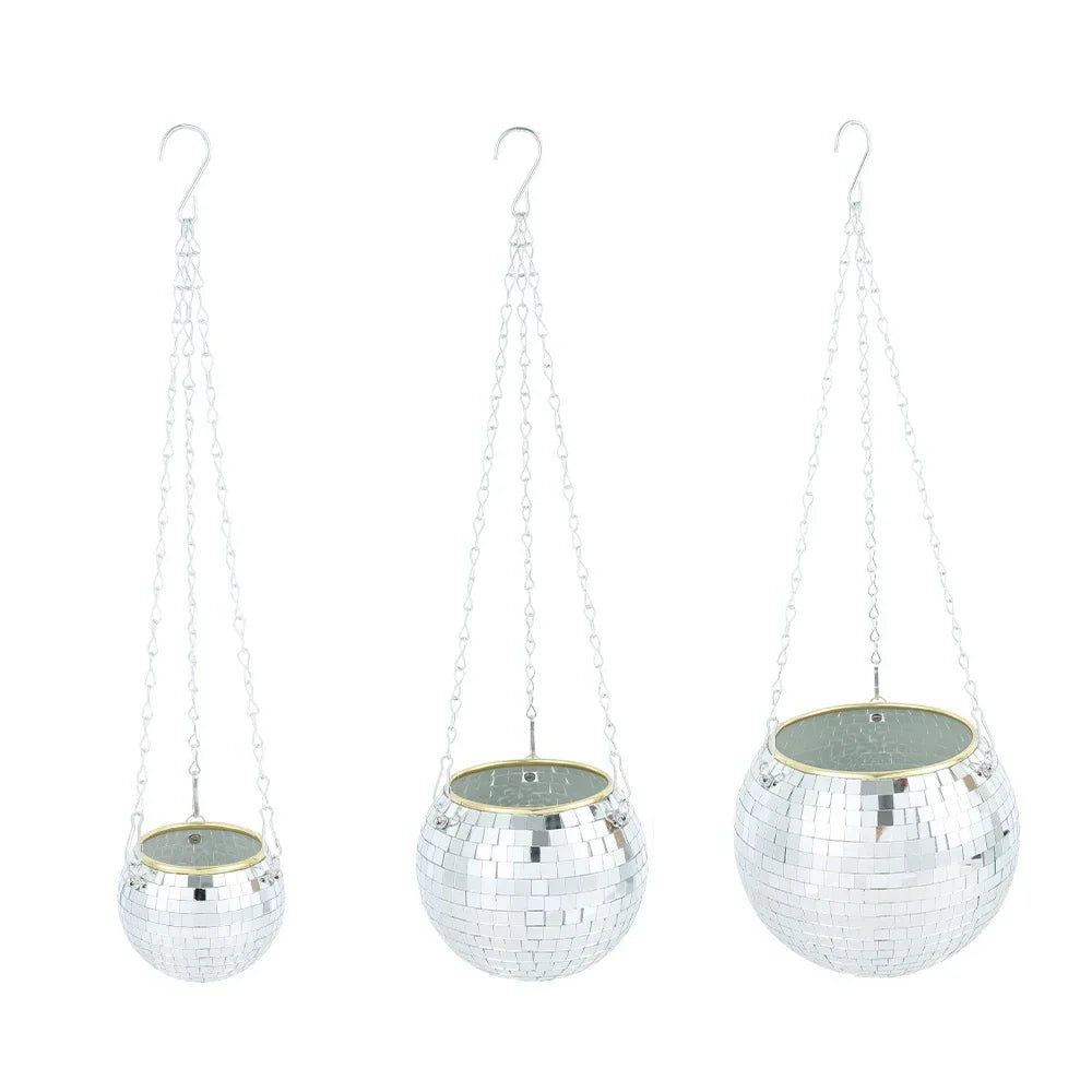 GlowSphere Lunara | Disco Pflanzenhänger | Retro-Design | Für Boho- & Urban Jungle Styles