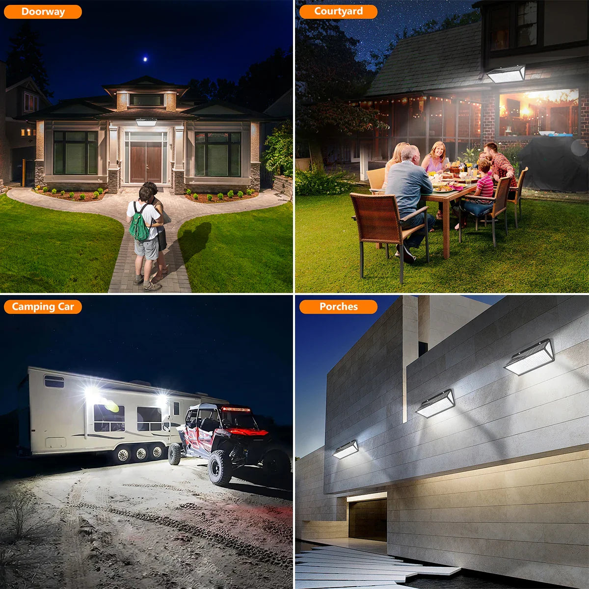 SolarFlare UltraLight | Solar-LED Wandleuchte | 258 LEDs | 270° Lichtabstrahlung | 3 Modi