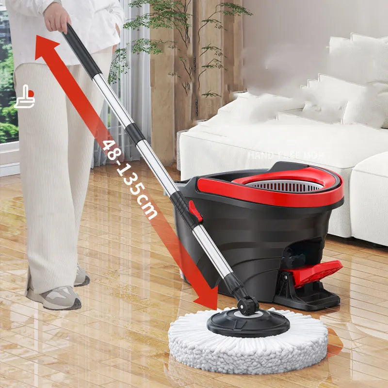 GlideSpin Mop-Set | 360° Drehmechanismus | Müheloses Auswringen & Hygienische Reinigung | Für Alle Bodenarten