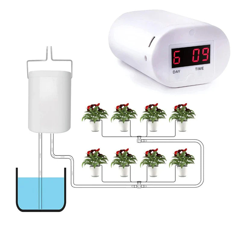 PlantFlow | Automatisches Bewässerungssystem | Wiederaufladbar | Für 2-8 Pflanzen