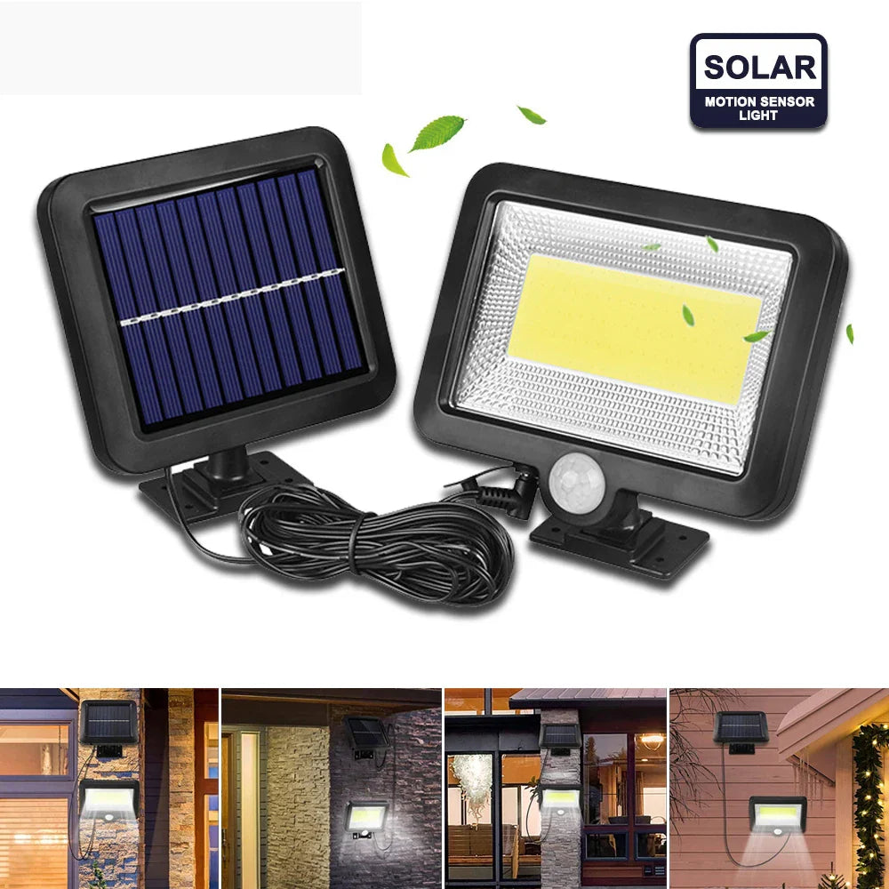 LumoSpark 100 | Solarbetriebene Außenleuchte | Bewegungssensor & Wetterfest | 100 COB-LEDs