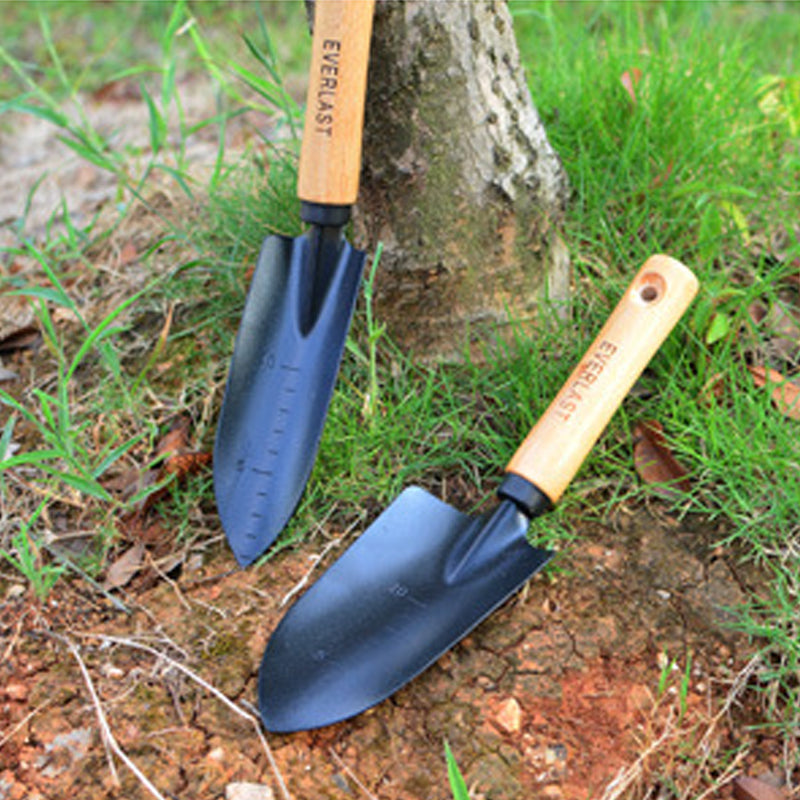 GardenPro | Gartenschaufel aus Carbonstahl | Ergonomischer Holzgriff | Ideal für Pflanzarbeiten & Blumenpflege