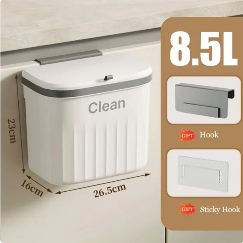 Binova Küchenabfalleimer | Flexibel Montierbar | Mit Deckel | 8,5L oder 12L