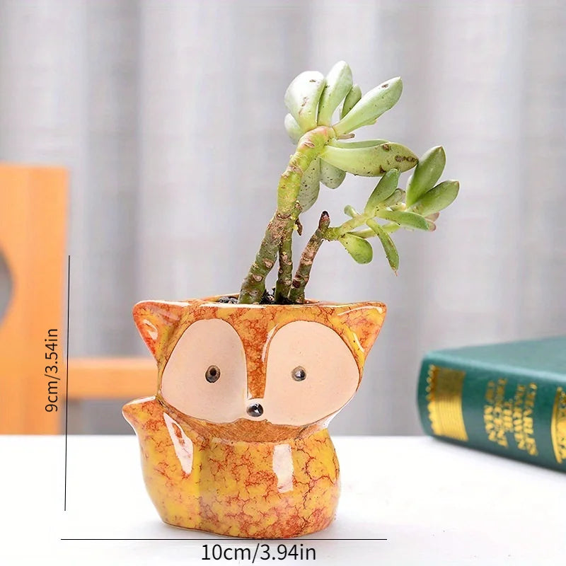 BloomTail | Handgefertigter Keramik-Pflanztopf | Tierisches Design | Für Sukkulenten & Mini-Bonsai