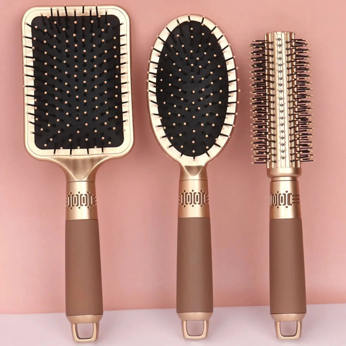 WaveEase | Anti-Statik Paddle Brush | Airbag-Technologie, Kopfhautmassage, Frizzkontrolle | Für lockiges & welliges Haar