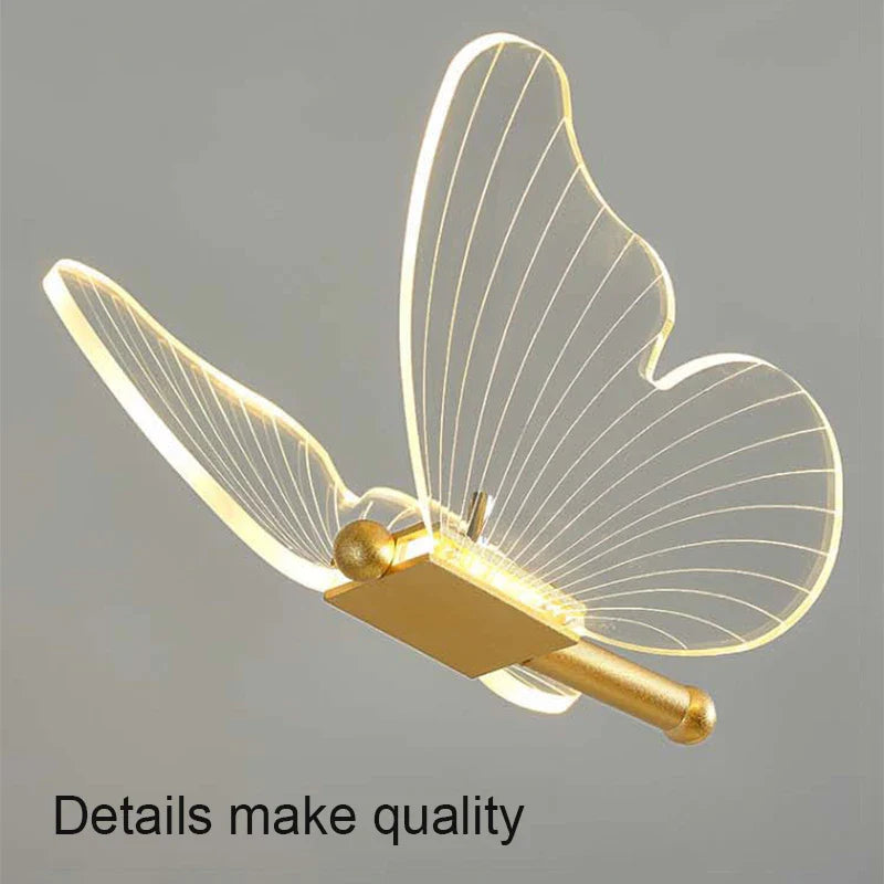 Auralume Tischleuchte | 3 Lichtfarben | Elegantes Schmetterlingsdesign | Gold & Acryl