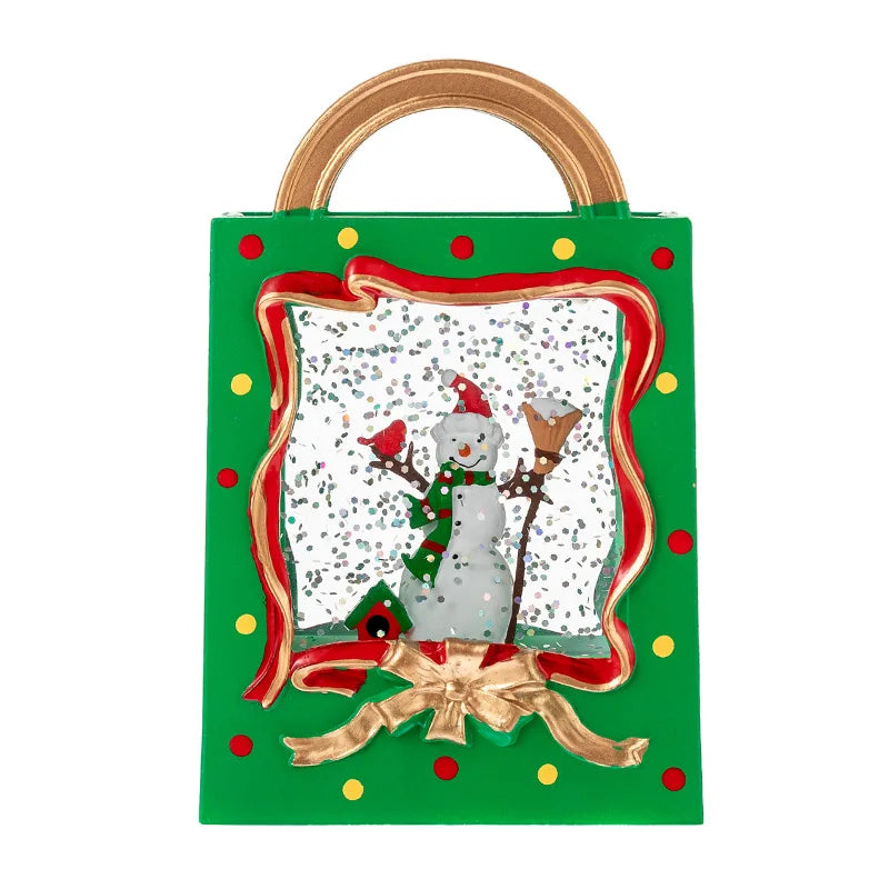 Weihnachtliche Schneekugel-Lampe | LED-Wasserkugel mit wirbelndem Schnee | Festliche Beleuchtung & dekorative Geschenkbox | Lunavine