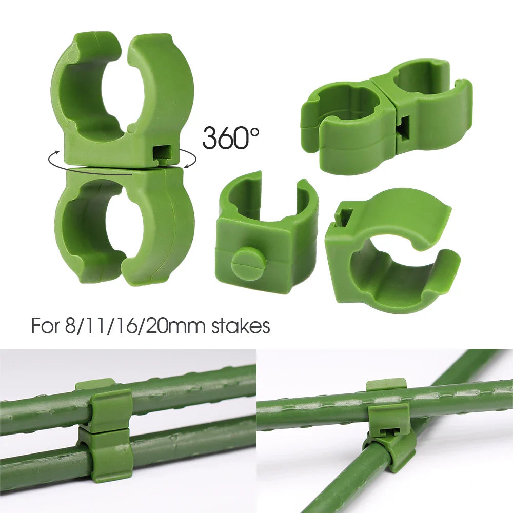 TrelliSnap Connect | 15er-Set Kreuzverbinder für Pflanzenstützen | Für .8–2.0 cm Stäbe | Verstellbare Klammern für Rankgitter & Pflanzengerüste