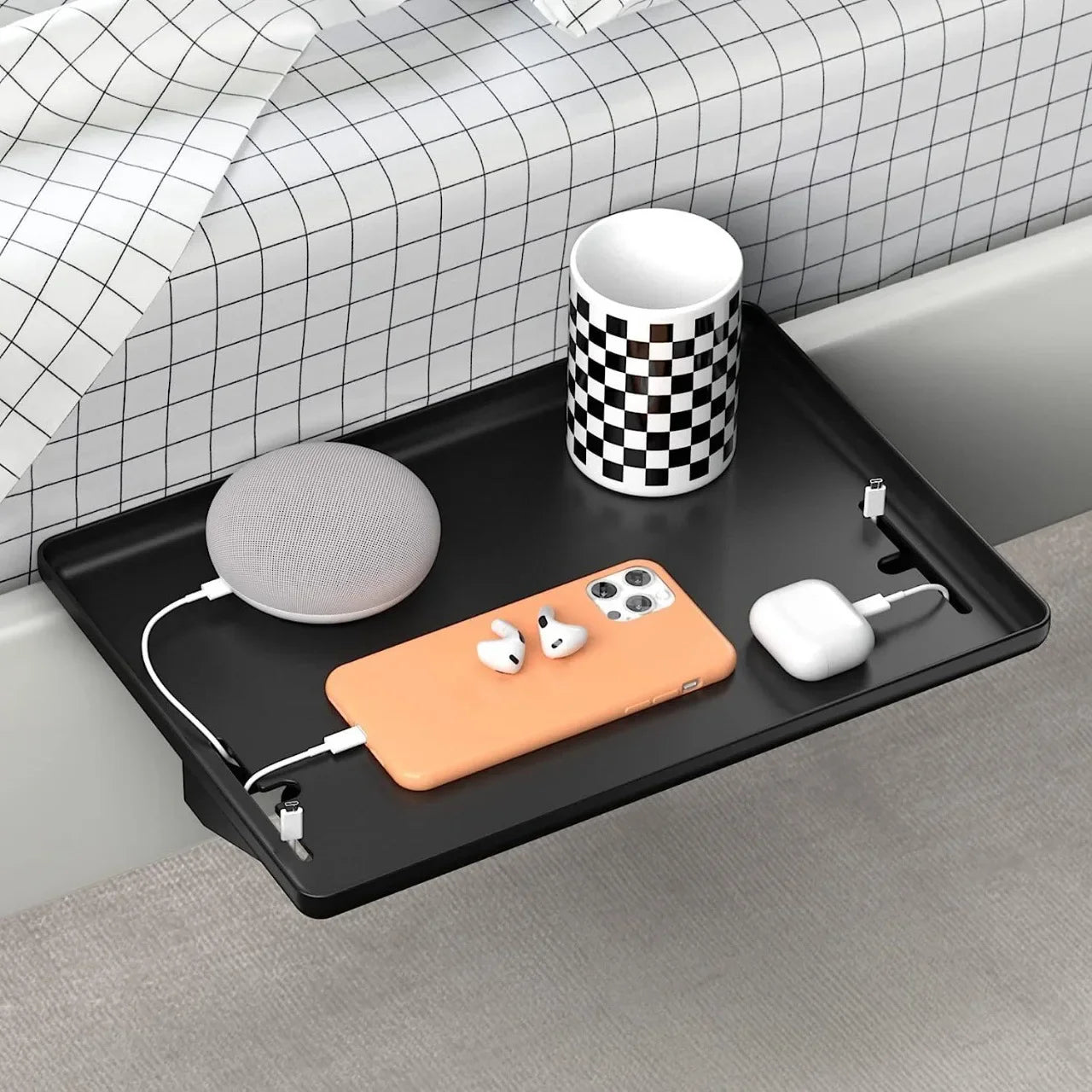 BedBuddy | Bettablage ohne Nachttisch | Robust, rutschfest & werkzeugfrei | Schlafzimmer & Hochbett