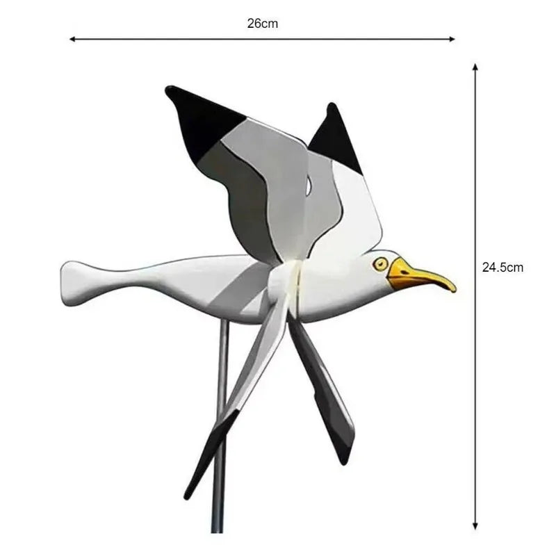 Windspiel BreezeMöwe | Dekofigur mit Dreheffekt | Wetterbeständig für Garten & Balkon | Charmante Küstenoptik