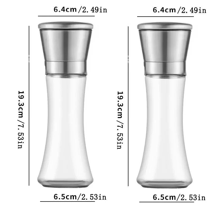 GrindMaster | Gewürzmühle | Einstellbares Mahlwerk | Glas & Edelstahl