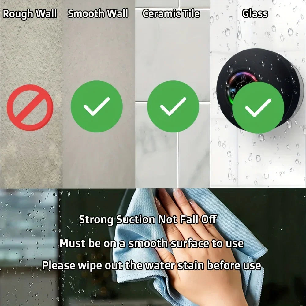 Soundplash Duschlautsprecher | Wasserdicht & Kabellos | Mit Saugnapf & Bluetooth 5.0