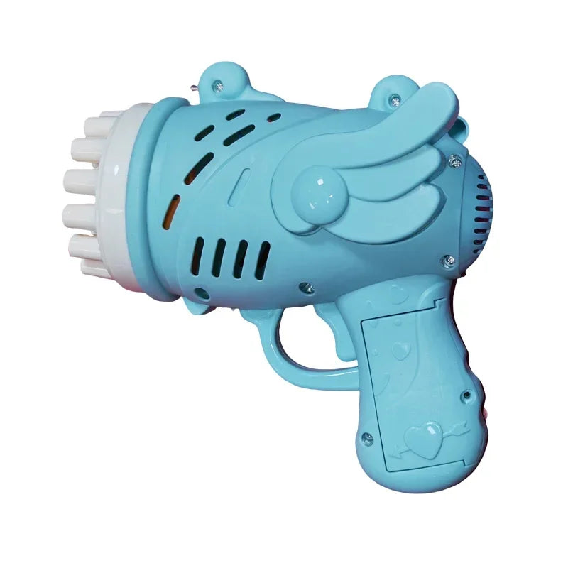 BubbleDino Mini Seifenblasenmaschine | Dinosaurier Design | 32 Düsen | LED-Licht | Für Kinder & Outdoor