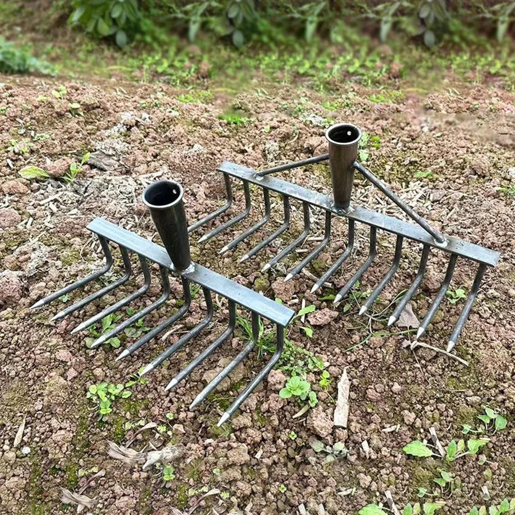 RootMaster | Gartenrechen Karbonstahl | Flexibel Wählbare Zinken | Ergonomisch