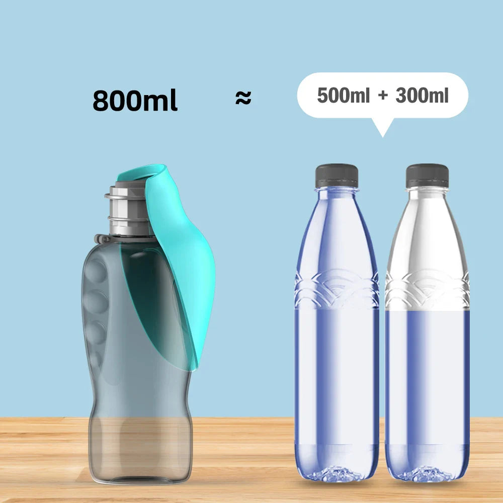 HydroPaws Hunde-Wasserflasche | Auslaufsicher | Einhand-Bedienung | BPA-frei | 800 ml Kapazität