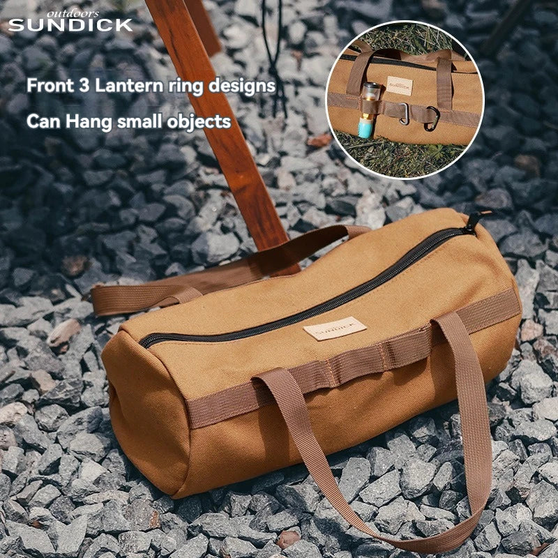 Outdoor Gear Bag | Bestecktasche für Camping | Leicht & Strapazierfähig | Canvas Braun