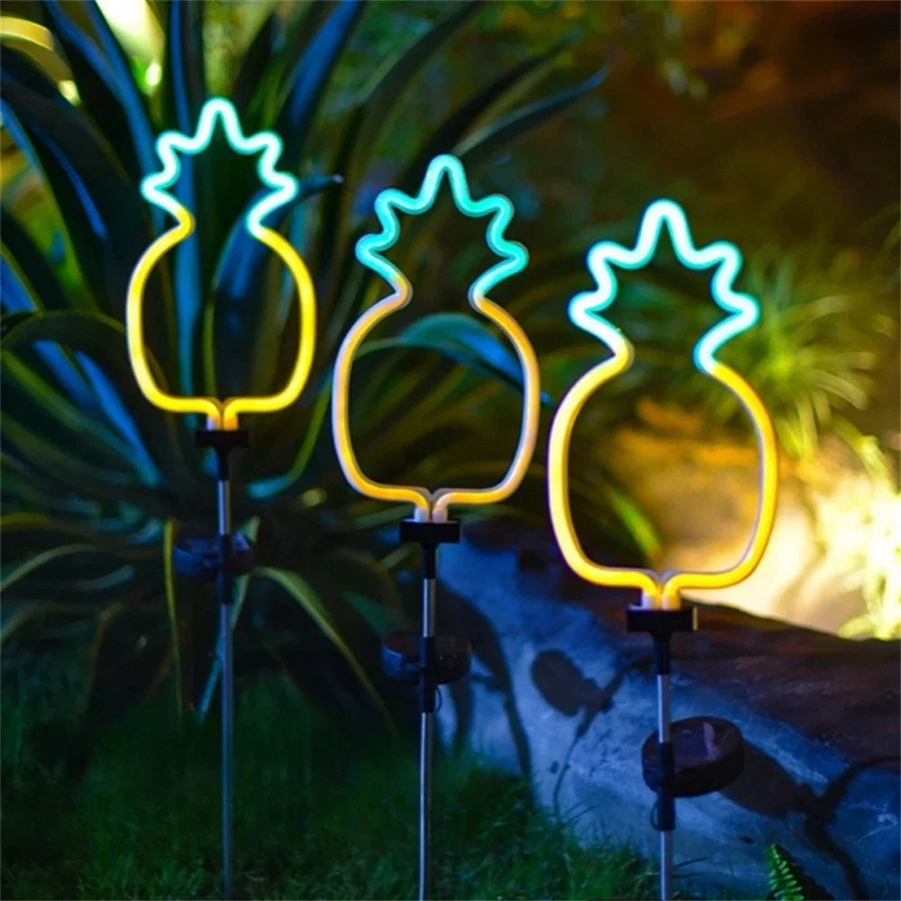 NeonBlitz | Solar Gartenleuchten | Cactus & Flamingo Design | Wetterfest & Automatisch