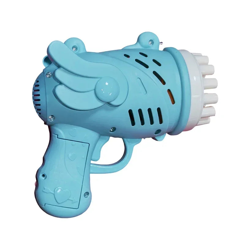 BubbleDino Mini Seifenblasenmaschine | Dinosaurier Design | 32 Düsen | LED-Licht | Für Kinder & Outdoor