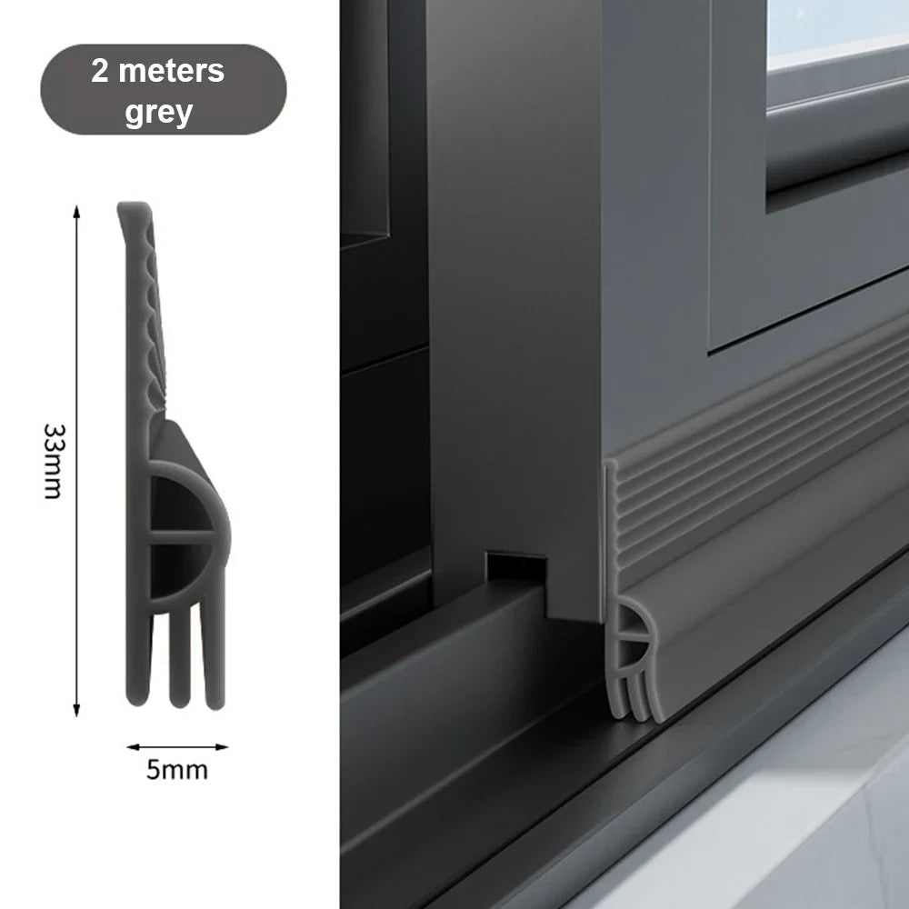 ThermoBlock Türdichtung | PVC Zugluftstopper | Geräuschschutz | 2m Zuschneidbar