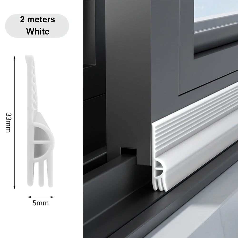 ThermoBlock Türdichtung | PVC Zugluftstopper | Geräuschschutz | 2m Zuschneidbar