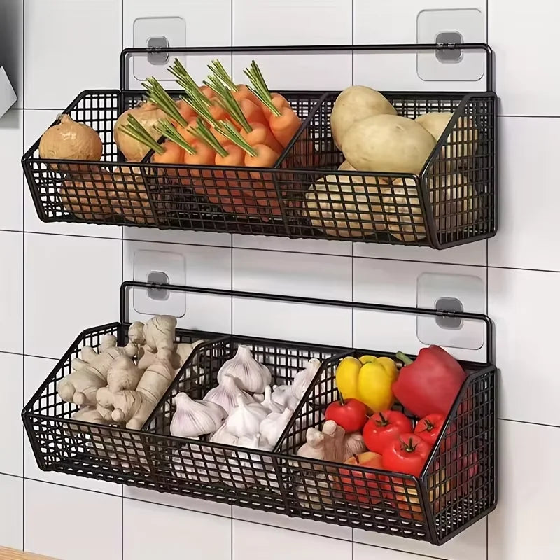 EcoBask | 3in1 Aufbewahrungskorb | Rostfrei & Pflegeleicht | Mit Klebepad