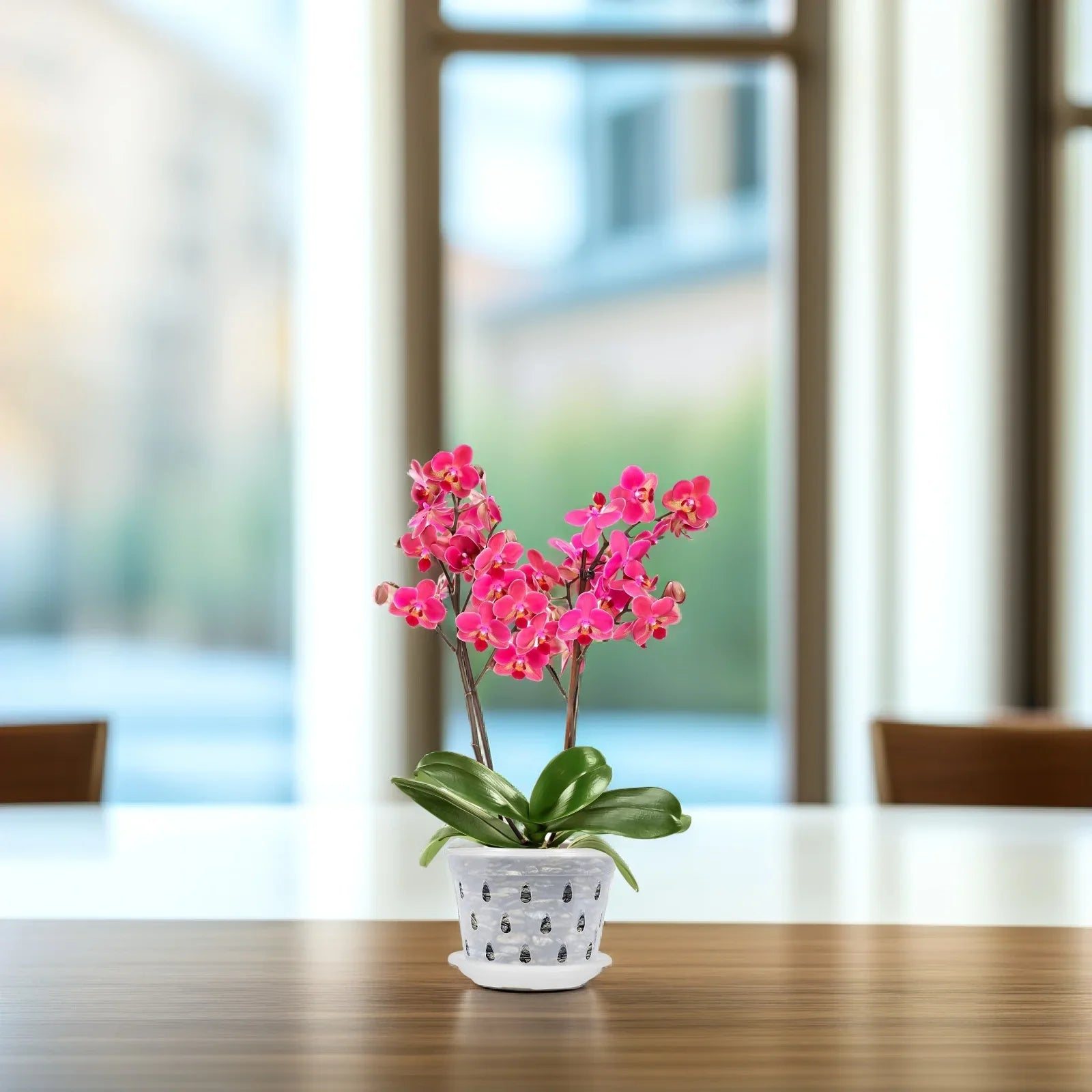 FlorVista | 5er Set Orchideen Blumentöpfe | Transparent & Stabil | Mit Drainagelöchern für Gesundes Wachstum