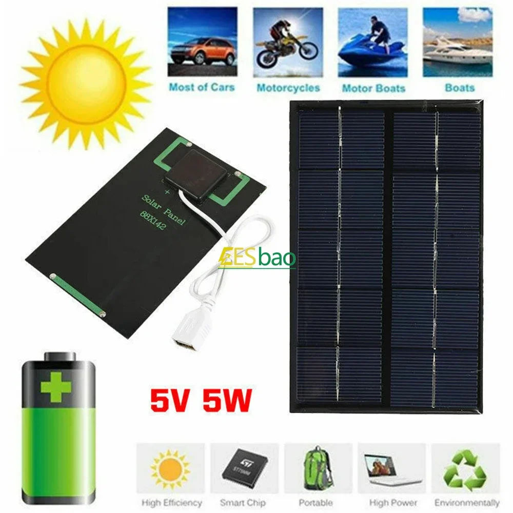 Solariqa | Kompaktes Solarpanel | USB 5V, Wetterfest, Leicht | Für Outdoor, Reisen & Notfälle