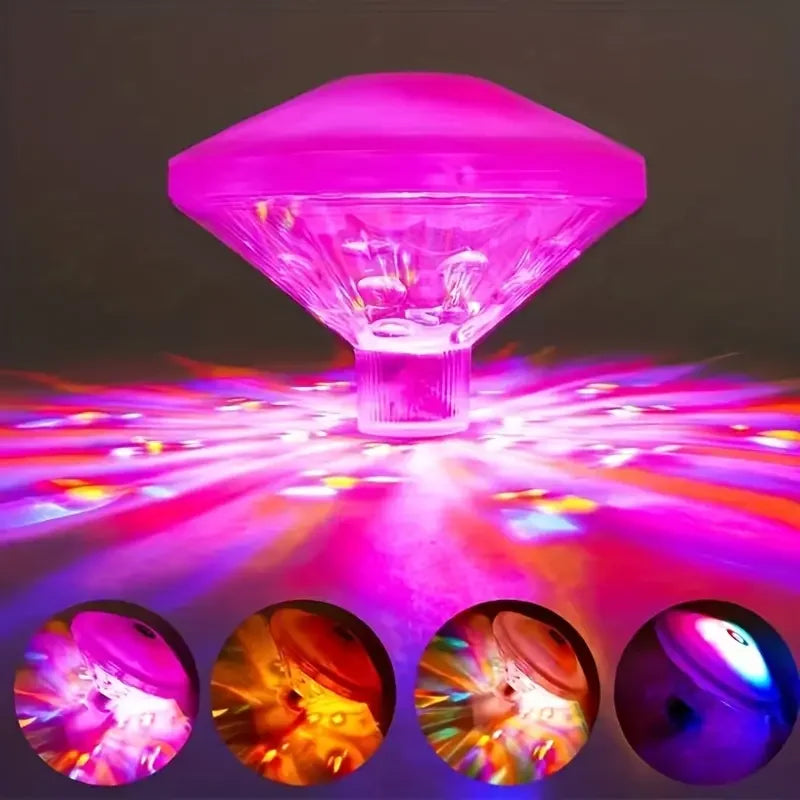 GlowFish | LED Schwimmende Unterwasserleuchte | Farbwechsel & Fischprojektion | IP67 Wasserdicht