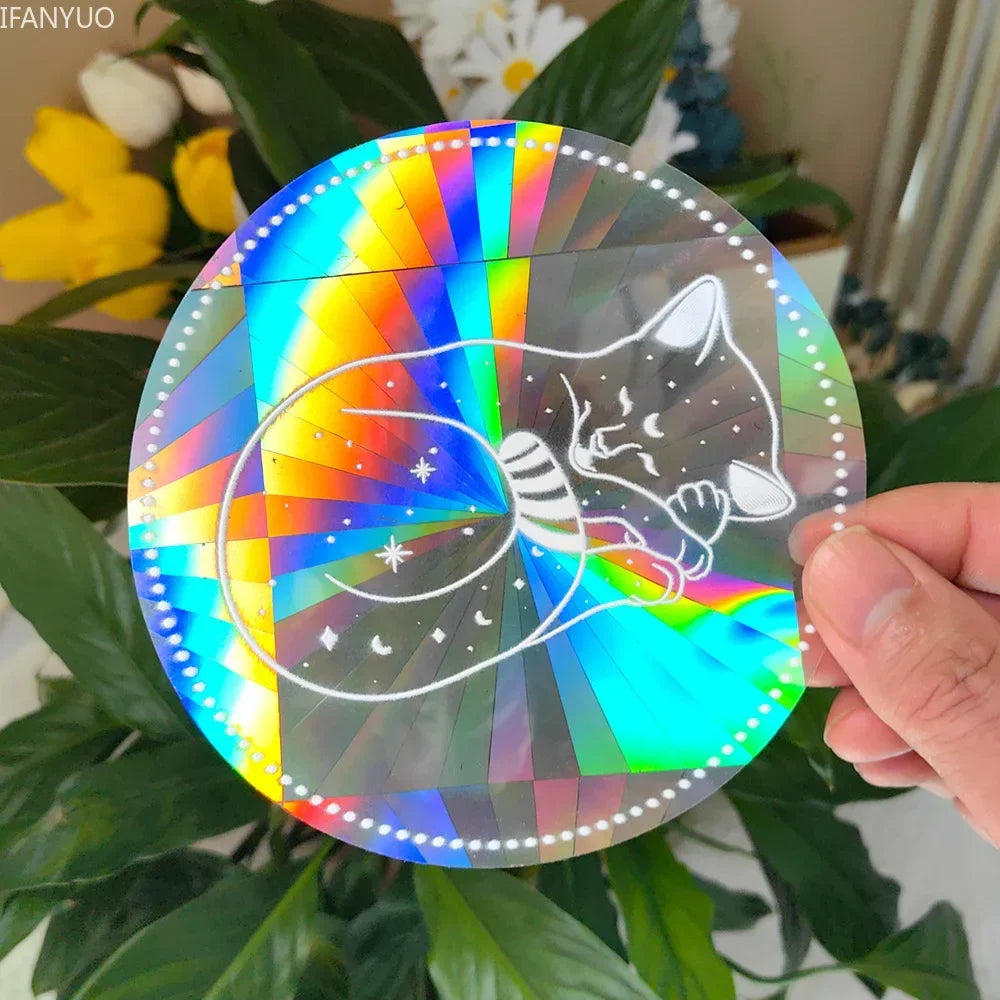 SunGlow Fenstersticker | 3D Regenbogen-Effekt | Selbstklebend & Wiederverwendbar