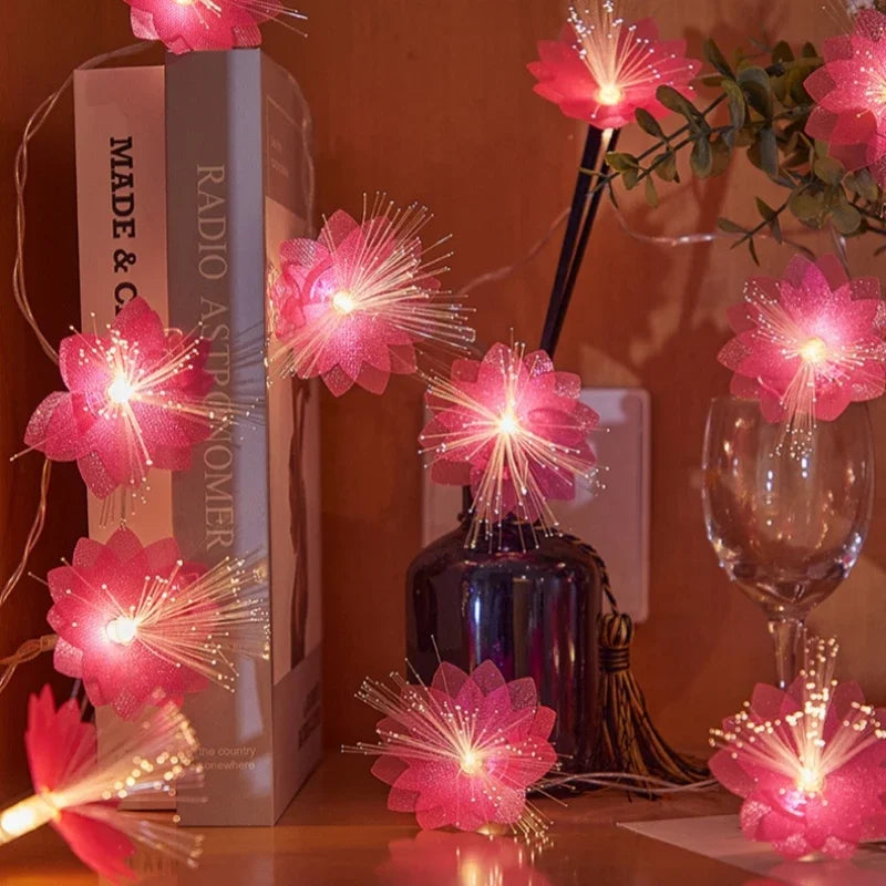 Lumiflora LED Lichterkette | Blumenoptik & Batteriebetrieben | 2 m Kupferdraht | Warmweiß  html Copy Edit