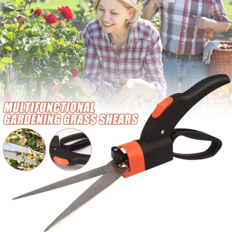 CutFlex GardenScissor | 360° Drehbarer Schneidkopf | Ergonomisch & Rostgeschützt | Für Feinarbeiten & Rasenkanten