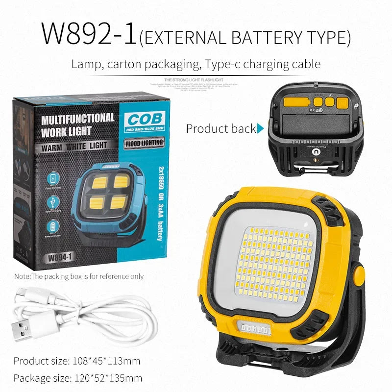 LightMax ProBeam | LED Lampe | 136 LEDs | Magnetisch & Drehbar | Powerbank Funktion | 4 Leuchtmodi