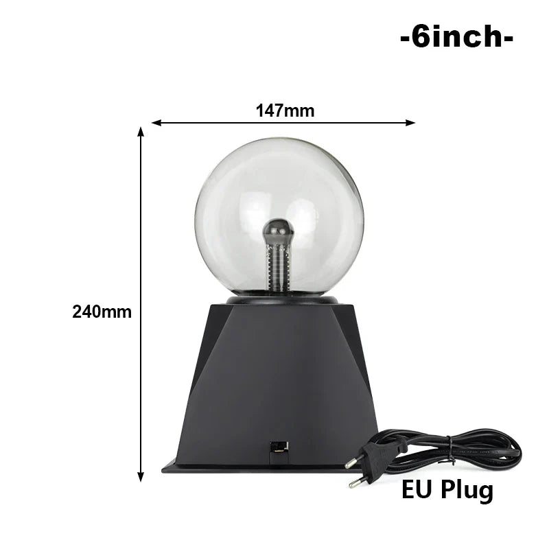 Electrava | Magische Plasmakugel Lampe | LED Taschenlampe mit Berührungs- und Soundsteuerung | 220V EU-Stecker | 10–20 cm | Dekoratives & Partylicht