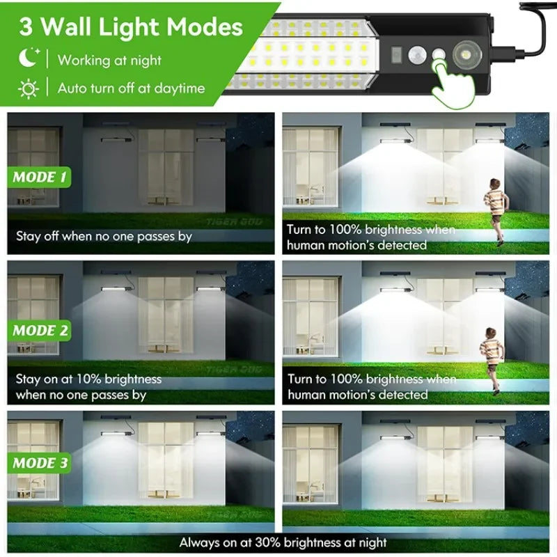 Solario Split-Solarlampe | 158 LEDs | Bewegungssensor & Fernbedienung | 10W Solarlicht