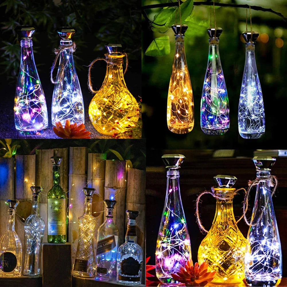 GlowBottle | Solar Flaschenlicht | Kupferdraht Lichterkette | Flexibel für Dekoration & Events
