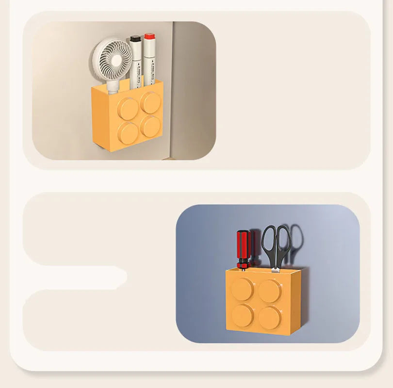 MagnaStore | Magnetische Aufbewahrungsbox | Für Kühlschrank & Tür | Mit Halterung für Frischhaltefolie