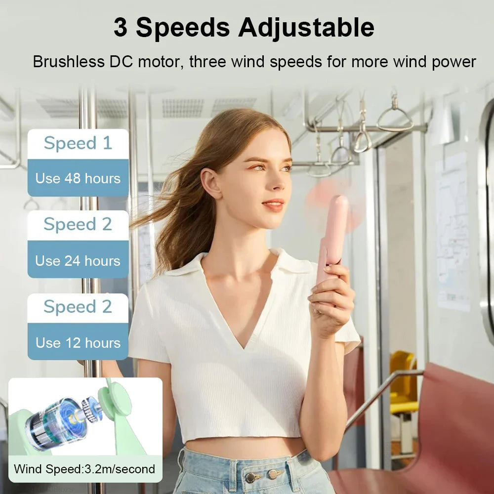AirNova | Mini-Handventilator | 3 Windstufen | Integrierte Powerbank
