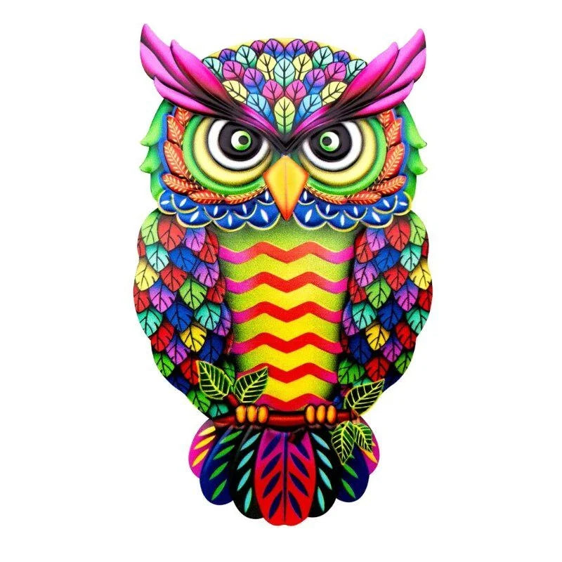 ColorBird | Dekorative Metall-Eule | Handbemalt & Wetterfest | Für Innen & Außen